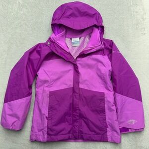 Columbia Jacket Girls S 7/8 Purple Interchange Omni-Tech 3-in-1 Winter Fleece